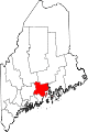 State map highlighting Waldo County
