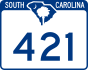 South Carolina Highway 421 marker