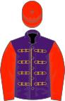 Purple, gold braid, scarlet sleeves and cap