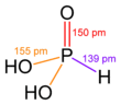 Wireframe model of phosphorous acid