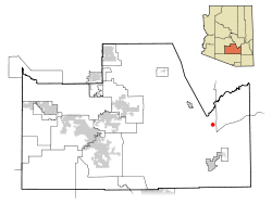 Location in Pinal County and the state of Arizona