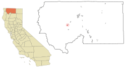 Location in Siskiyou County and the state of California