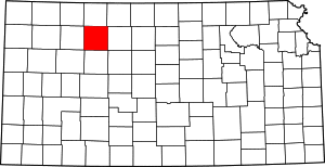 Map of Kansas highlighting Graham County
