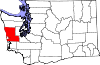 State map highlighting Grays Harbor County