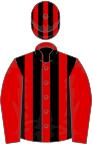 Red and black stripes, red sleeves