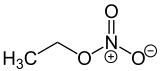 Skeletal formula of ethyl nitrate