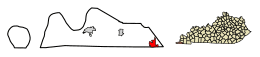Location of Fulton in Fulton County, Kentucky.