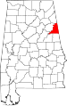 State map highlighting Cleburne County