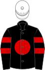 Black, red disc, two red armlets, white cap