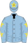 Light blue, yellow stars on sleeves, star on cap