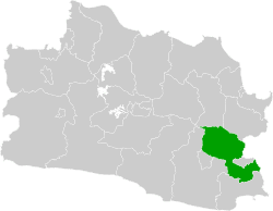 Location within West Java
