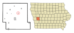 Location of Kirkman, Iowa