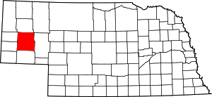 Map of Nebraska highlighting Morrill County