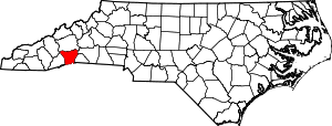 Map of North Carolina highlighting Henderson County
