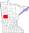 State map highlighting Otter Tail County