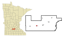 Location of Winthrop within Sibley County, Minnesota