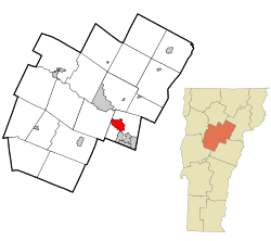 Location in Washington County and the state of Vermont