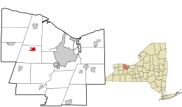 Location in Monroe County and the state of New York.