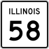 Illinois Route 58 marker