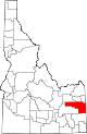 State map highlighting Bonneville County