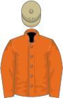 Orange, beige cap