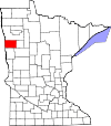 State map highlighting Norman County