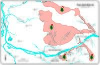 Southwest Washington showing burned area in pink