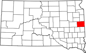 Map of South Dakota highlighting Brookings County