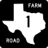 Farm to Market Road 1 marker