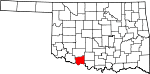 State map highlighting Cotton County