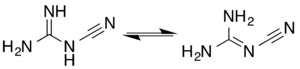 Dicyandiamide tautomerism.png