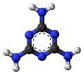 Ball-and-stick model of the melamine molecule
