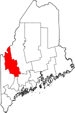 Map of Maine highlighting Franklin County