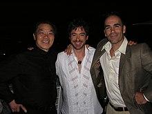 Oram with Downey Jr and Cheung 2005.jpg