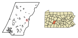 Location of Cresson in Cambria County, Pennsylvania.