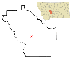 Location of White Sulphur Springs, Montana