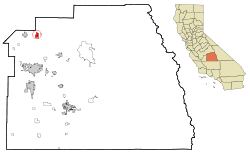 Location in Tulare County and the state of California