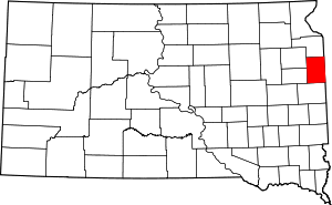 Map of South Dakota highlighting Deuel County