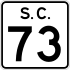 South Carolina Highway 73 marker