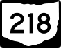 State Route 218 marker