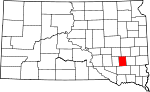 State map highlighting Hanson County