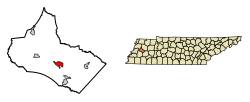 Location of Alamo in Crockett County, Tennessee.