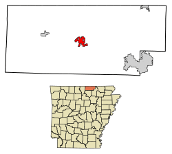 Location of Salem in Fulton County, Arkansas.