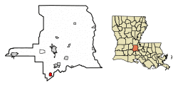 Location of Cankton in St. Landry Parish, Louisiana.