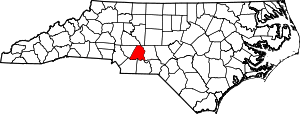 Map of North Carolina highlighting Stanly County