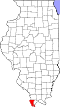 State map highlighting Alexander County