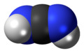 Space-filling model of the cyanamide molecule, diimide tautomer