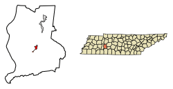 Location of Linden in Perry County, Tennessee.