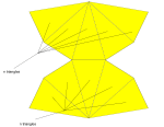 A n-gonal bipyramid net, in this example a pentagonal bipyramid