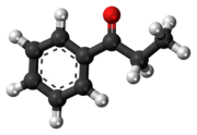 Ball-and-stick model of the propiophenone molecule